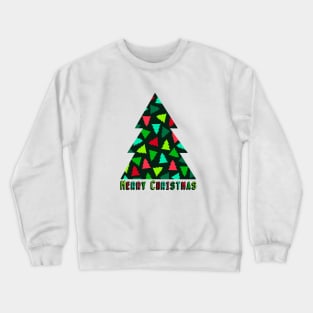 Christmas Tree Pattern in Green and Red Crewneck Sweatshirt